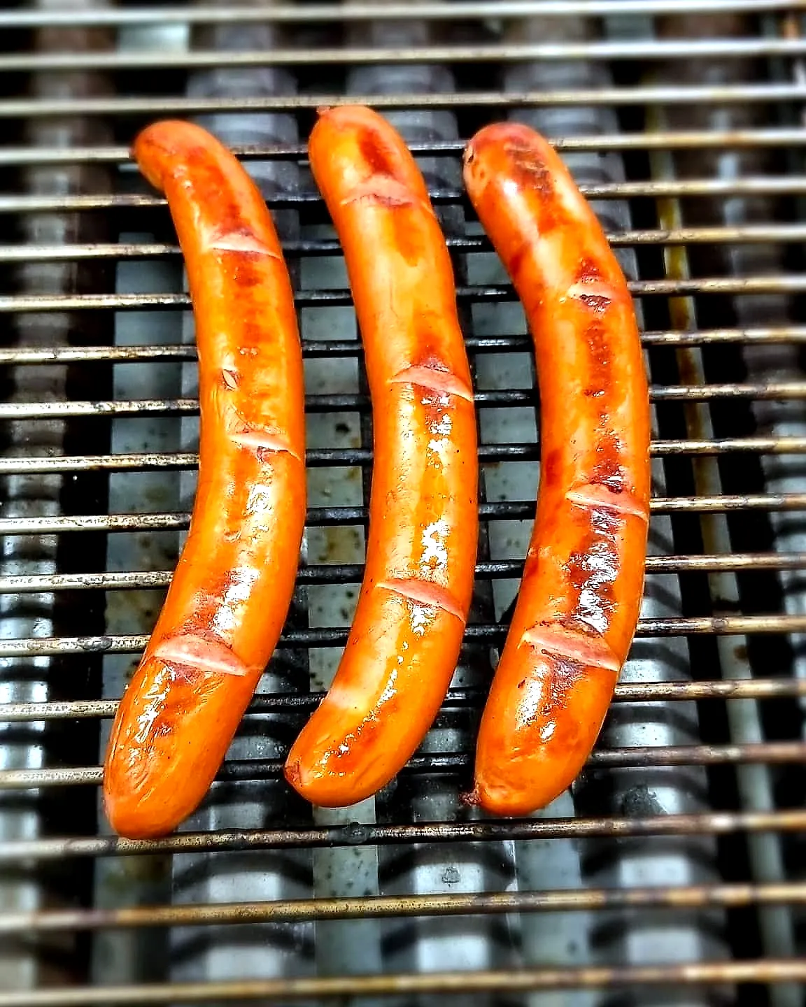 Drei Krakauer auf dem Grill